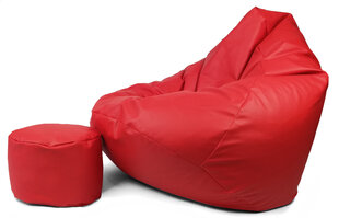 Кресло-мешок NORE XXL с пуфом, красное цена и информация | Кресла-мешки и пуфы | 220.lv