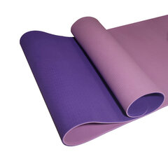Divpusējs vingrošanas / jogas paklājs TPE KP-189, violets cena un informācija | Vingrošanas paklāji | 220.lv