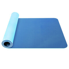 Vingrošanas / jogas paklājs TPE KP-189, divpusējs, zils / gaiši zils cena un informācija | Vingrošanas paklāji | 220.lv