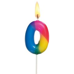 Susy Card Свеча на день рождения, номер 0, красочный, 5 cм  цена и информация | Праздничные декорации | 220.lv