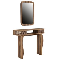 Galdiņa un spoguļu komplekts Kalune Design 845, brūns cena un informācija | Kosmētikas galdiņi | 220.lv