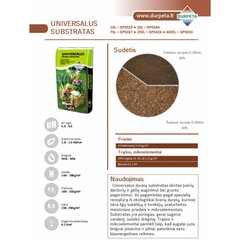 Universāls kūdras substrāts Durpeta, 20 l cena un informācija | Grunts, zeme, kūdra, komposts | 220.lv