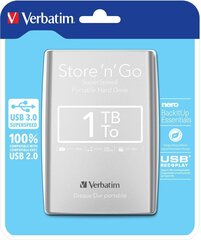 Verbatim Store 'n' Go 2.5" 1TB USB 3.0 cena un informācija | Ārējie cietie diski | 220.lv