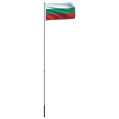 vidaXL Bulgārijas karogs un karoga masts, alumīnijs, 6 m cena un informācija | Karogi un aksesuāri | 220.lv
