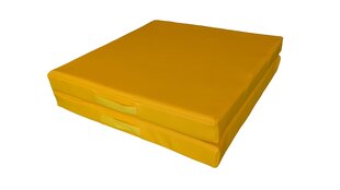Vingrošanas paklājs 145x75x8 cm. Salokams 2 daļās. Dzeltens. cena un informācija | Vingrošanas paklāji | 220.lv