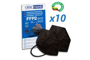 DMC MASK FFP2 respirators DM-002 Melns (10x2gab.), Ražots LIETUVĀ cena un informācija | Galvas aizsargi | 220.lv