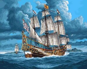 Komplekts gleznošana pēc numuriem 40x50 cm &quot;Sailboat on the high seas&quot; cena un informācija | Gleznas pēc numuriem | 220.lv