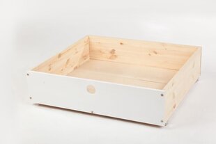 Masīvkoka kaste gultai Kiku, balta cena un informācija | Atvilktnes, veļas kastes | 220.lv