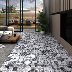 vidaXL grīdas dēļi, 4,46 m², 3 mm, pelēks raksts, PVC