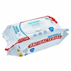 Mitrās antibakteriālās salvetes Naturelle Super Pack īpaši mīkstas, bagātinātas ar E vitamīnu, D- pantenolu, sudraba joniem, 120gab. cena un informācija | Vates kociņi, mitrās salvetes | 220.lv