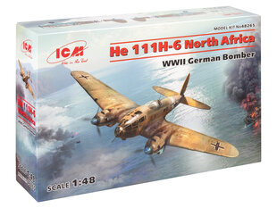 Salīmējamais modelis ICM 48265 German He 111H-6 North Africa 1/48 cena un informācija | Līmējamie modeļ | 220.lv
