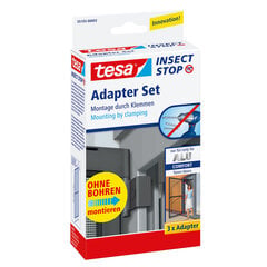 Adapteris alumīnija rāmim ar moskītu tīklu durvīm Tesa Insect Stop Alu Frames Comfort, pelēks cena un informācija | Moskītu tīkli | 220.lv