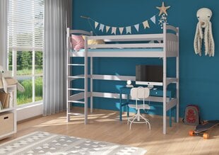Divstāvu gulta Adrk Furniture Tosto 90x200 cm, gaiši pelēka cena un informācija | Bērnu gultas | 220.lv