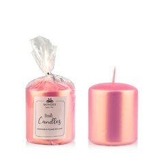 Parafīna svece Metallic Pink, 9 cm cena un informācija | Sveces un svečturi | 220.lv