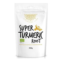 Kurkuma sakņu pulveris Super Turmeric Root Ayurveda Line, 200 g cena un informācija | Garšvielas, garšvielu komplekti | 220.lv