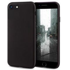 Moozy Minimalist plāns, matēts silikona vāciņš saderīgs ar iPhone SE 2020, iPhone 8 un iPhone 7 telefona modeli, Melns cena un informācija | Telefonu vāciņi, maciņi | 220.lv