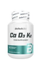 Uztura bagātinātājs Biotech Ca D3 K2, 90 kapsulas cena un informācija | Vitamīni | 220.lv