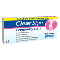 Lentes grūtniecības tests Clear Sign 3 gab. cena un informācija | Grūtniecības un ovulācijas testi | 220.lv