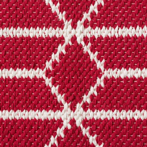 KOODI kokvilnas paklājs Saana, sarkans/balts, 80 x 200 cm internetā