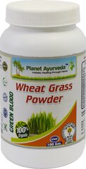 Kviešu jauno asnu lapu pulveris Planet Ayurveda Wheat Grass Organic, 100 g. cena un informācija | Funkcionālā pārtika | 220.lv