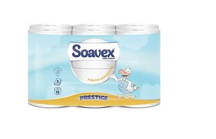 Tualetes papīrs SOAVEX Maxi Prestige, 3-slāņu, 12 ruļļi cena un informācija | Tualetes papīrs, papīra dvieļi | 220.lv