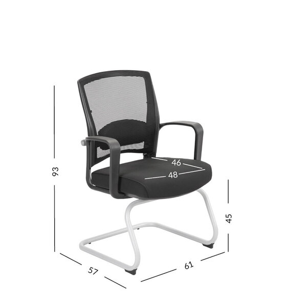 Apmeklētāja krēsls FULKRUM 61x57xH93cm, melns cena