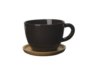Rörstrand Höganäs Keramik tējas tase 50 cl ar koka paliktni, tumši brūnā krāsā cena un informācija | Glāzes, krūzes, karafes | 220.lv