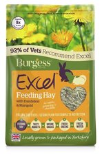Burgess Excel siens Dandelion & Marigold, 1 kg cena un informācija | Pakaiši, siens grauzējiem | 220.lv