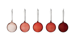 Шар Iittala красный стеклянный 80 мм 5 частей цена и информация | Праздничные декорации | 220.lv