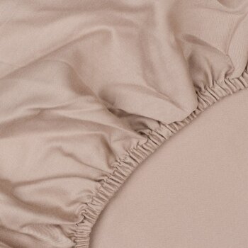 KOODI satīna gultas palags ar gumiju, bēšs, 180 x 200 + 25 cm cena un informācija | Palagi | 220.lv