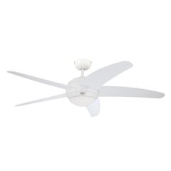 Griestu ventilators BENDAN Ø132 cm ar pulti un halogēnu apgaismojumu, baltā krāsā cena un informācija | Griestu lampas-ventilatori | 220.lv