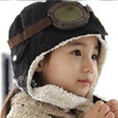 Pilota cepure bērniem, melna cena un informācija | Oriģinālas cepures | 220.lv