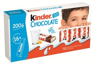 Šokolāde KINDER T16, 200g cena un informācija | Saldumi | 220.lv