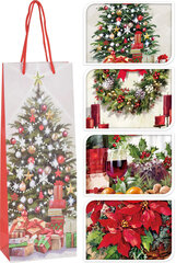 Ziemassvētku dāvanu maisiņš pudelei, 12.8x36x8.4 cm cena un informācija | Dāvanu saiņošanas materiāli | 220.lv