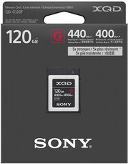 Sony atmiņas karte XQD G 120GB 440/400MB/s cena un informācija | Atmiņas kartes mobilajiem telefoniem | 220.lv