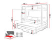 3-vietīga divstāvu gulta Quatro, 80 x 180 cm, grafīta krāsas/pelēka cena