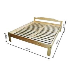 Koka gulta Uku 160 x 200cm cena un informācija | Gultas | 220.lv