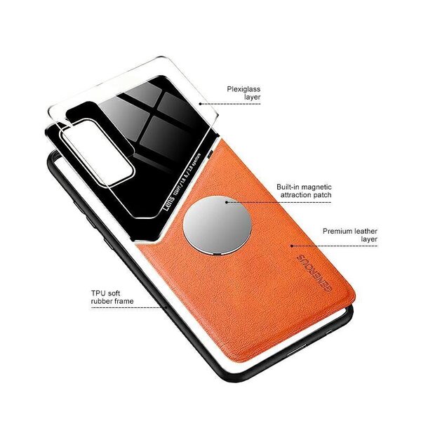 Mocco Lens Leather Back Case Aizmugurējais Ādas Apvalks Priekš Samsung Galaxy A32 5G Oranžs cena