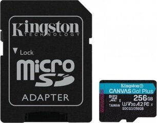 Kingston microSD Canvas Go! Plus 256 GB, cena un informācija | Atmiņas kartes mobilajiem telefoniem | 220.lv