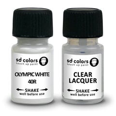 Komplekts SD COLORS OLYMPIC WHITE 40R OPEL: Autokrāsa skrāpējumu korekcijai + Laka, 8 ml cena un informācija | Auto krāsas | 220.lv