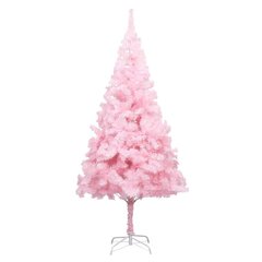 vidaXL mākslīgā Ziemassvētku egle ar statīvu, rozā, 180 cm, PVC cena un informācija | Mākslīgās egles, vainagi, statīvi | 220.lv