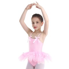 Vingrošanas tērps ar svārkiem meitenēm, rozā, uz 98-104 cm augumu cena un informācija | Baleta apģērbs | 220.lv