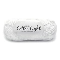 Dzija DROPS Cotton Light 02, 50 g, 105 m. cena un informācija | Adīšana | 220.lv