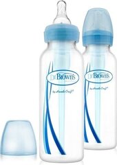 DR. BROWNS pudeles ar šauru kaklu OPTIONS +, zila, 250 ml, 2 gab., SB82405 cena un informācija | Bērnu pudelītes un to aksesuāri | 220.lv