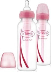 DR. BROWNS pudeles ar šauru kaklu OPTIONS +, rozā, 250 ml, 2 gab., SB82305 cena un informācija | Bērnu pudelītes un to aksesuāri | 220.lv