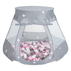 Selonis telts Pop Up ar plastmasas bumbiņām 105x90cm/100 bumbiņas, pelēka cena un informācija | Bērnu rotaļu laukumi un mājiņas | 220.lv