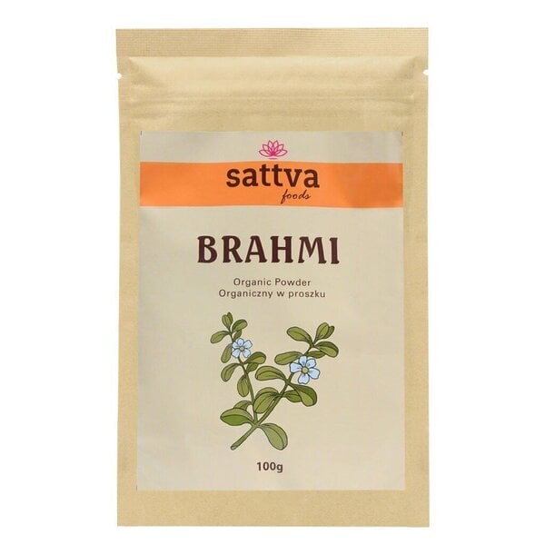 Mėlynžiedės taškuonės Brahmi milteliai Sattva Ayurveda, 100 g cena un informācija | Tējas un ārstniecības augi | 220.lv
