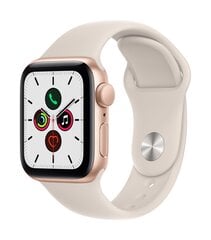 Viedpulkstenis Apple Watch SE (GPS, 40 mm) - Zelta krāsas alumīnija korpuss ar sporta siksniņu Starlight cena un informācija | Viedpulksteņi (smartwatch) | 220.lv