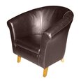 Atzveltnes krēsls Ilona, pārklāts ar ādu, , pruun 8040, jalad - pöök cena un informācija | Atpūtas krēsli | 220.lv