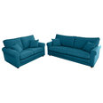 Dīvānu komplekts Greta 3+2, , sinine Inari 87, jalad - pähkel cena un informācija | Dīvānu komplekti | 220.lv